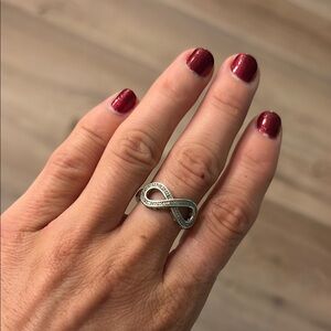 Sterling Silver Diamond Infinity Ring